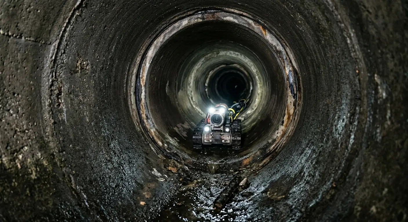 Robotic sewer camera inspecting pipe interior for Sewer Line Repair in Bossier City